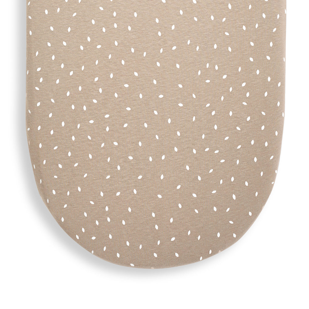 The Little Green Sheep Organic Linen Moses basket sheet - Natural Edit Truffle Rice - Hola BB