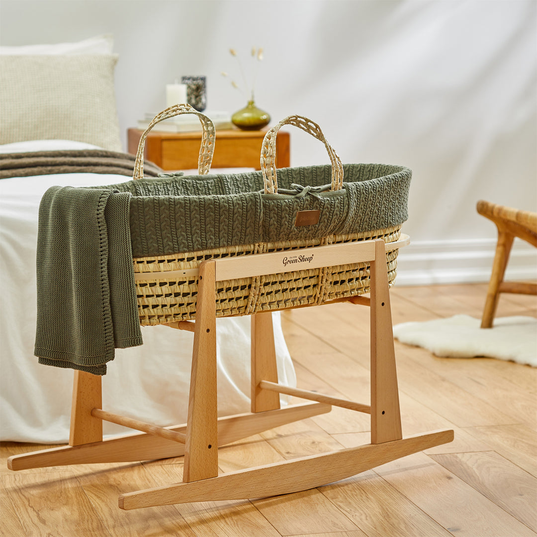 The Little Green Sheep Organic Knitted Baby Blanket - New Edition Blanket Juniper - Hola BB