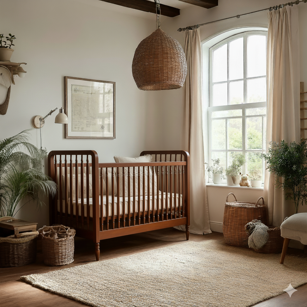 Heritage Vintage Cot + Toddler Rail