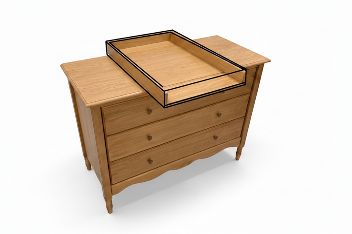 Baby changing dresser chest of drawers with removable changing top